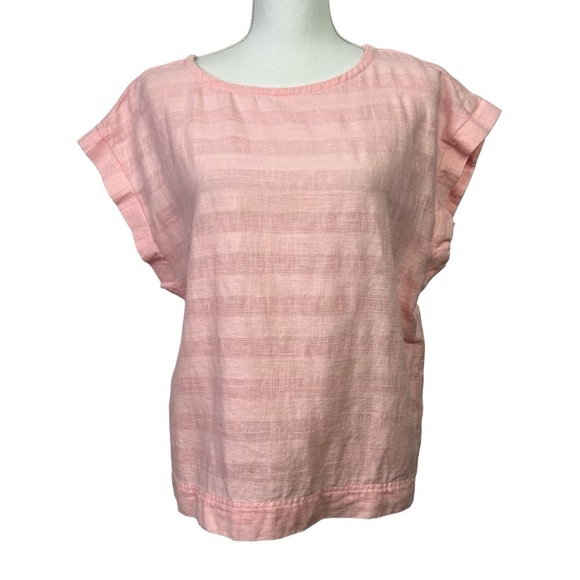 Liz Claiborne Women’s Pullover Linen Beach Summer Top Sz Large Peachy Color - Picture 1 of 11